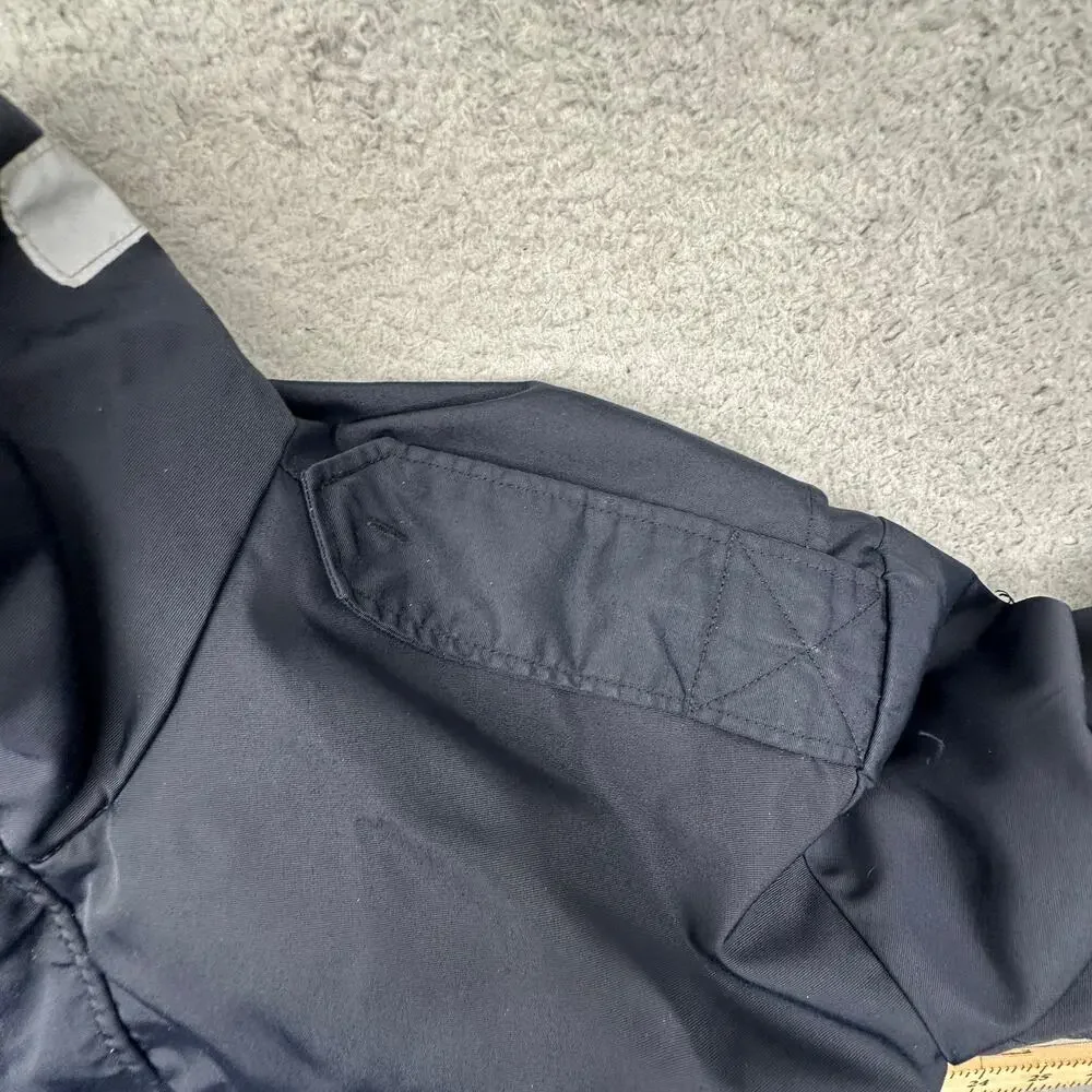 Vintage Park Coats NYPD Police Nylon Bomber Jacket Mens Medium Liner Black